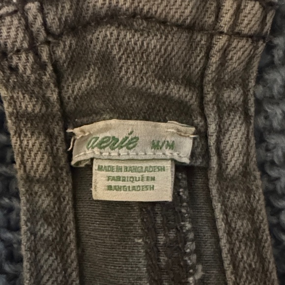 Aerie Grey Short Denim Overalls - Picture 4 of 4